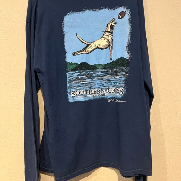 Men’s Large Long Sleeve Navy Blue Southern Cross T shirt - Picture 5 of 5